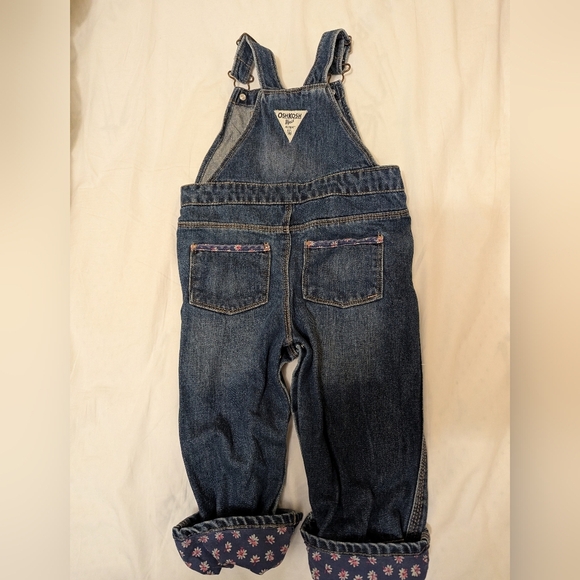 OshKosh Vintage Baby Denim Overalls With Floral Trim Size 24 Months. - Picture 7 of 10